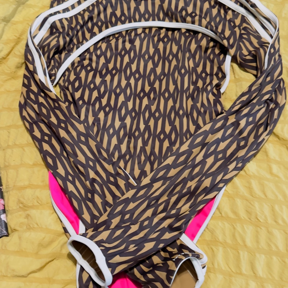 Geometric Patterned Long Sleeve Bodysuit